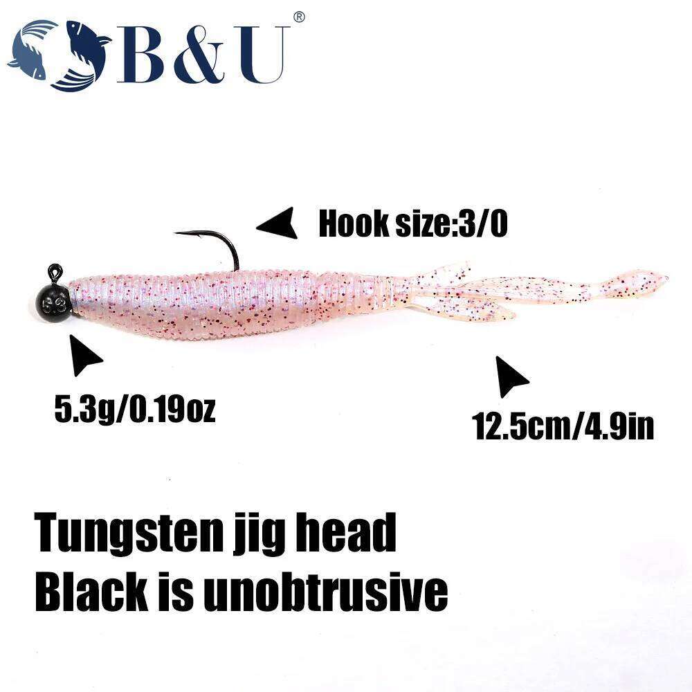 B&U Fishing Lure Jig Head Hook 5.3g 7.2g 10.5g 14g Tungsten Crank Hooks Pike Bass Swimbait Fishhooks Accessories S260305
