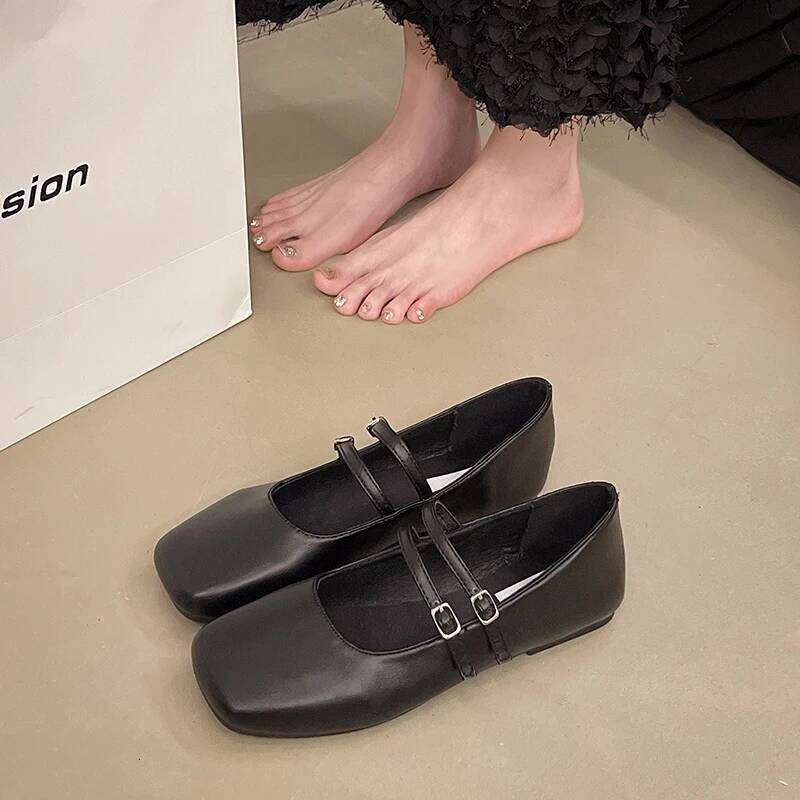 2025 Spring/Summer Elegant Retro Mary Jane Casual Flat New Fashion Soft Comfortable Ballet Shoes Women Chaussure Femme