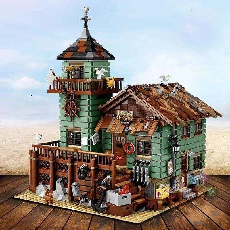 2620-Piece Fisherman's Hut Building Block Model Creative Decoration Room Ornament Birthday/Halloween/Valentine's Day/Christmas Eve Holiday G