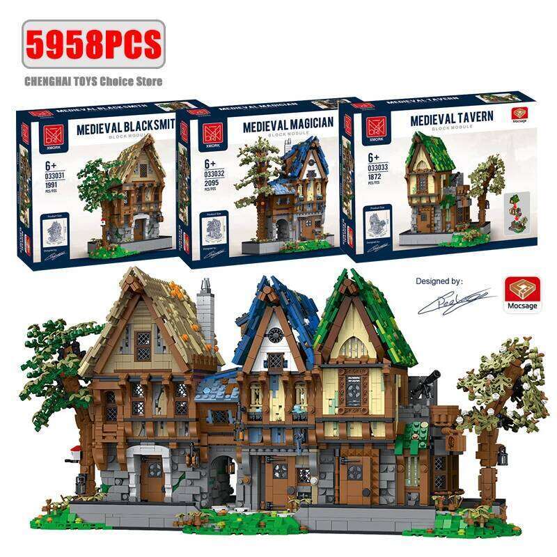 Medieval Blacksmith Shops Models 21325 Building Blocks Bricks Streetview Modular City Architecture Set Kids Toys Boys Adult Gift Z260306