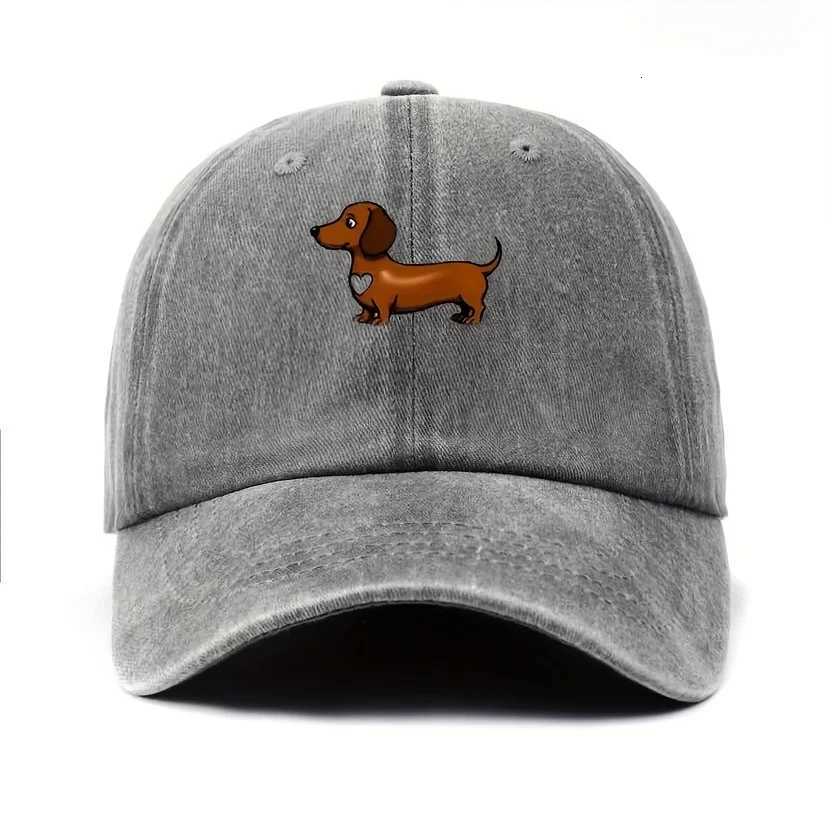 Cute Sausage Dog Pattern Printed Baseball Hat with Adjustable Snap Button Lightweight Valentines Day Gift S260306