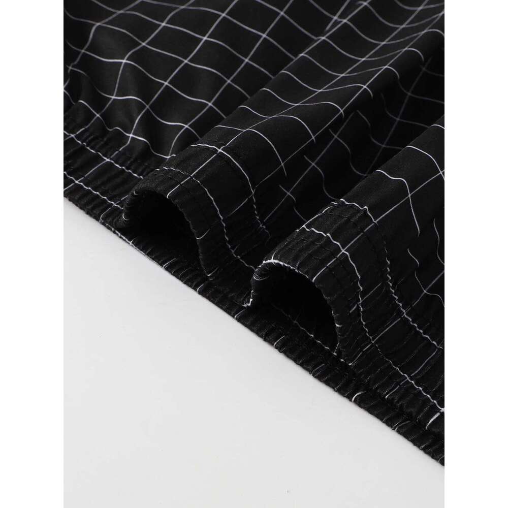 4-Piece Set Of Plaid Printed Elderly Aro Pants Casual Loose Men's Boxer Shorts Comfortable And Breathable Underwear