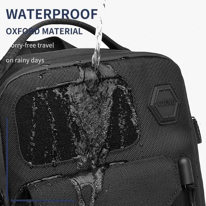 OZUKO Large Capacity Shoulder Bags for Male Waterproof Chest Bag Tactical Sling Messenger Bags Men Outdoor Sports Crossbody Bag 260305