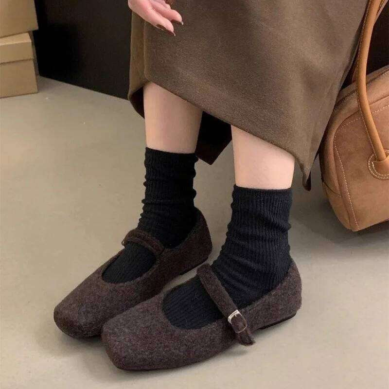 Women's Square Toe Slip-On Loafers with Plush Texture | Versatile Winter Shoes for Casual & Dressy Looks