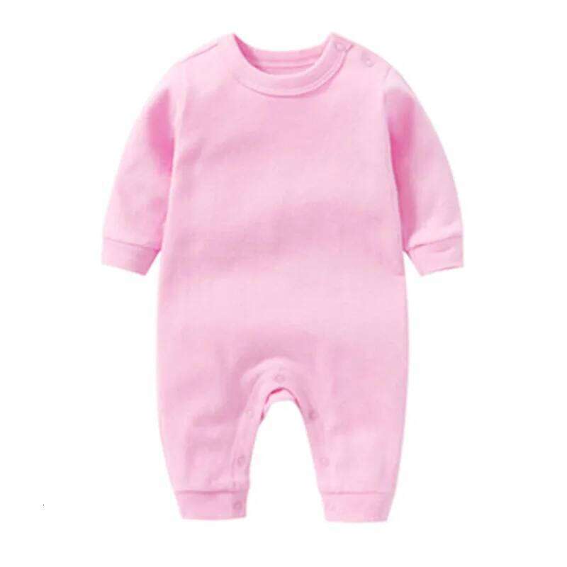 Toddler Baby Girls Boys Cotton Romper Solid Color Long Sleeve Jumpsuit For Newborn Clothes Z260306