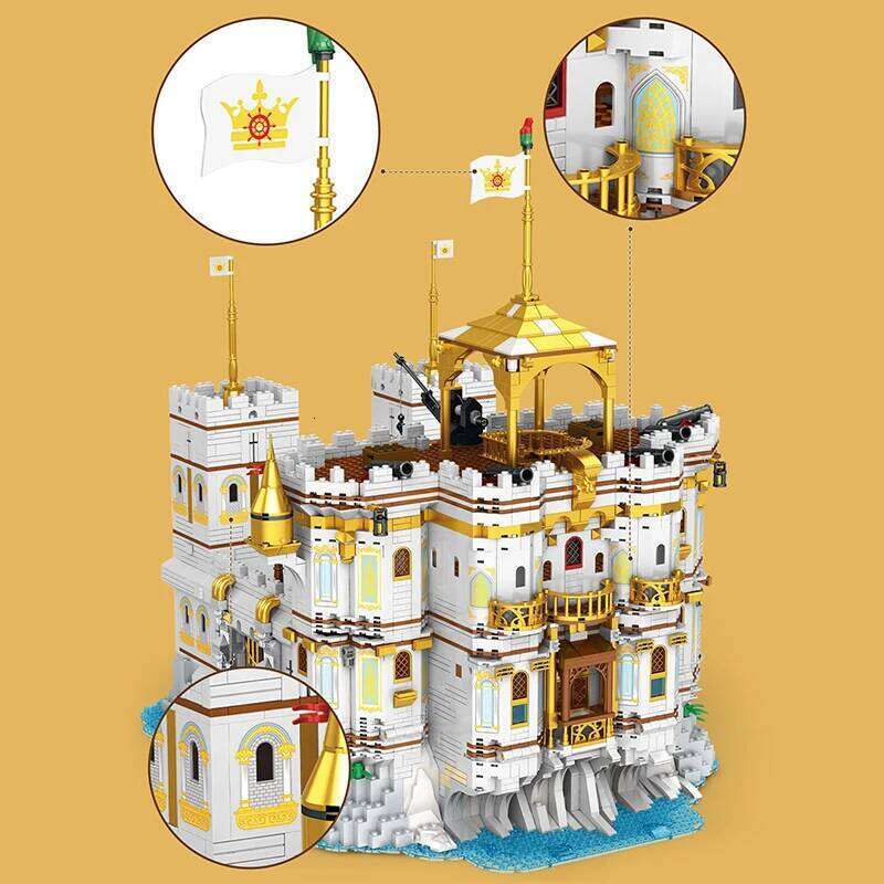 4168PCS Royal Bay Castle Building Blocks Medieval Vintage City Scape Construction Model Bricks Toys Creative Gifts for Children Z260305