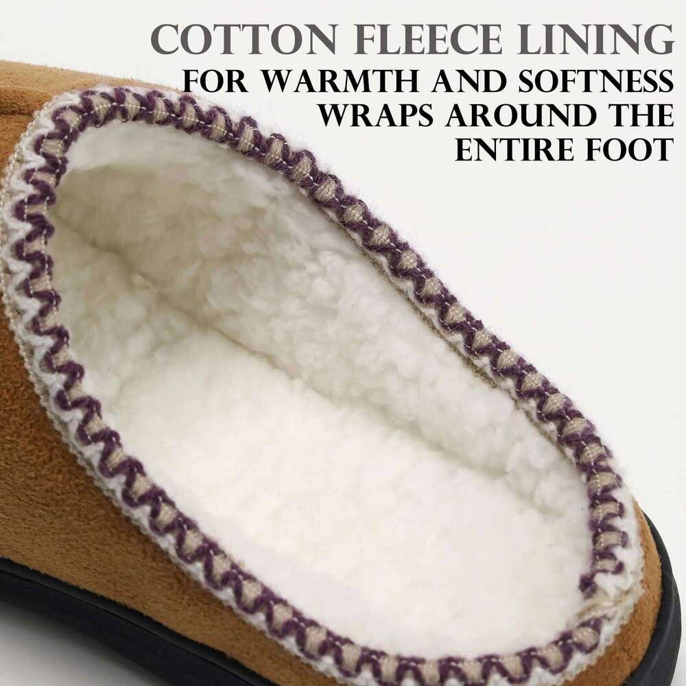 Litfun Winter House For Men Anti-Slip Fluffy Warm Women Memory Foam Cotton Slippers With Durable Rubber Sole