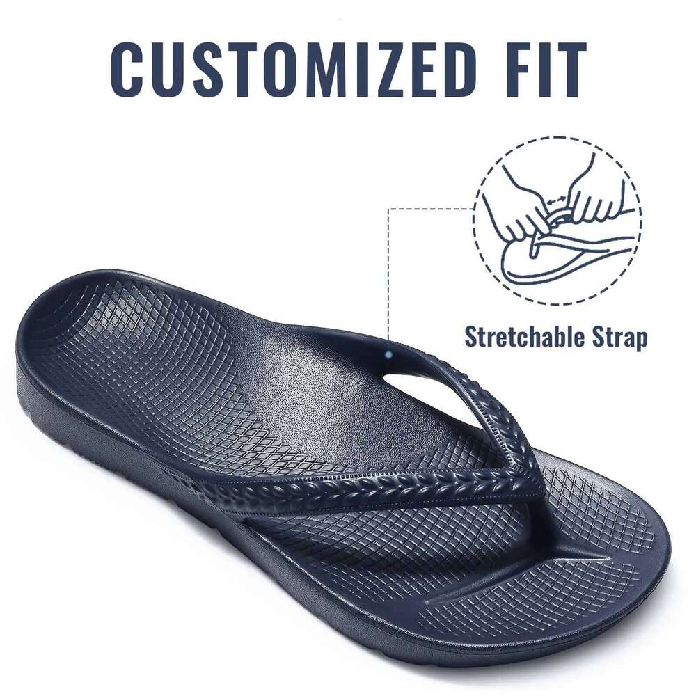 Litfun Men's Summer Flip Flops Comfortable Orthopedic Slippers For Plantar Fascitis Light Outdoor Beach Sandal With Arch Support