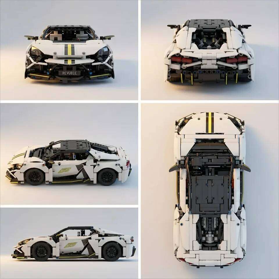 2025 New 1200PCS Sports Building Blocks Set 1:14 Scale Car Model Kit for Kids Adult Racing Vehicle Toys Gifts Z260306