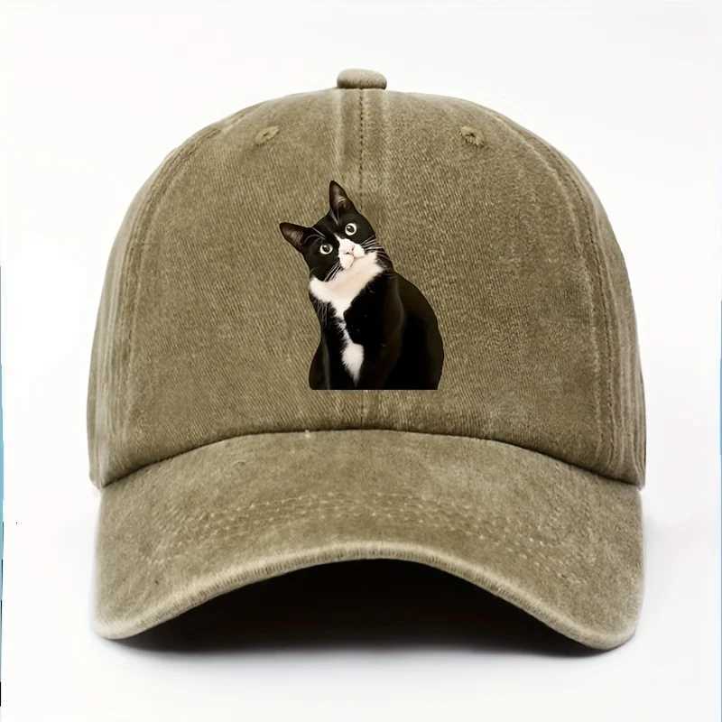 Fun cat print adjustable baseball cap suitable for outdoor travel and leisure activities lightweight breathable and cool S260306