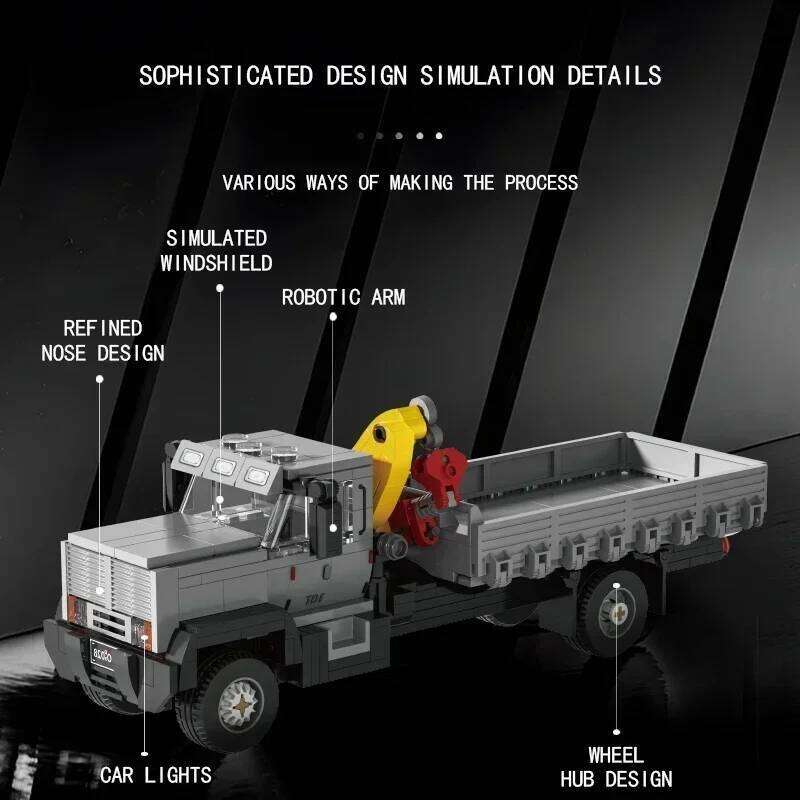 349PCS Truck-Mounted Crane Transport Car Building Blocks City Engineering Vehicle Truck Model Bricks Kids DIY Toys Holiday Gifts Z260305