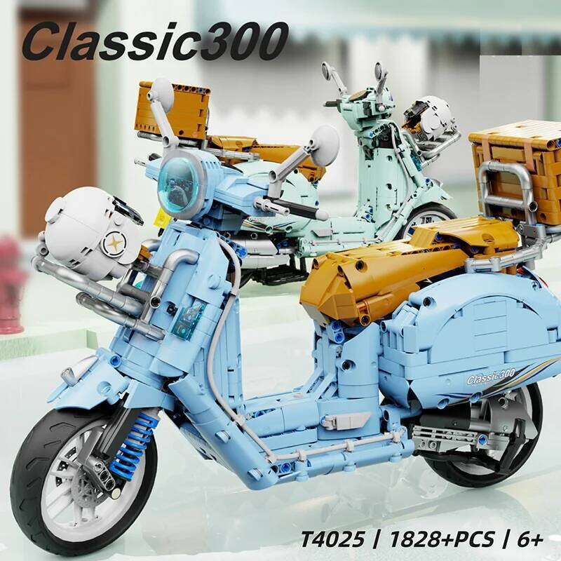 1828pcs 1:5 City Technical Motorcycle Car Model Building Blocks MOC Racing Motobike Vehicles Bricks Toy For Children Gifts Z260306
