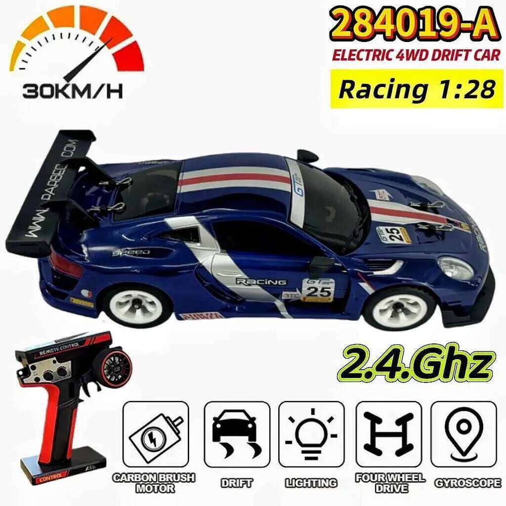 Newest WLtoys 284019 Upgraded Gyro 1/28 RC Car 4WD High Speed Racing 2.4G Wireless Control Model Mini Drift Cars For Kids Gift C260305