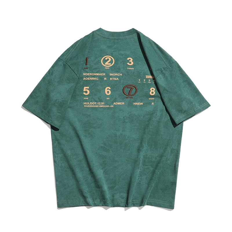 Men's short-sleeved T-shirt with letter print summer trendy brand plus size 2026 loose-fitting short sleeves, men's embroidered T-shirt