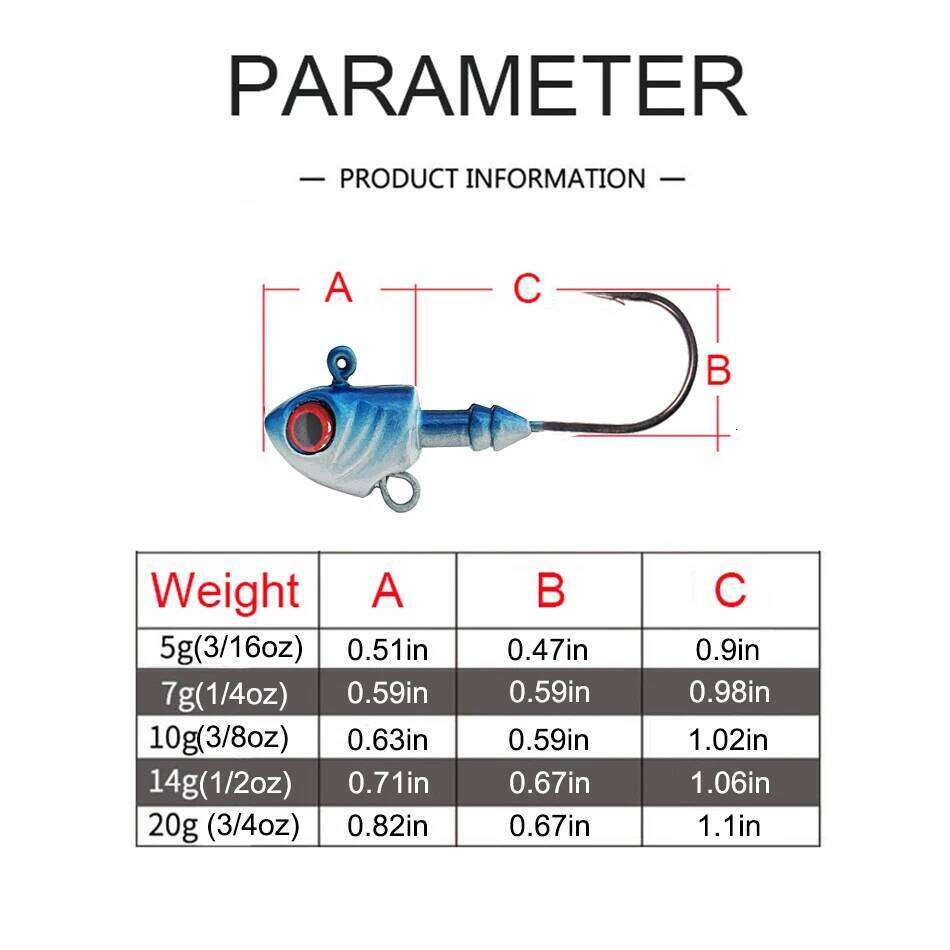Winter Jig Head Fishing Hooks 3.5g 5g 7g 10g 14g 20g 28g 3PCS Worm Bass Fish Tackle For Soft Lure Barbed Hook 3D Eyes Y260305