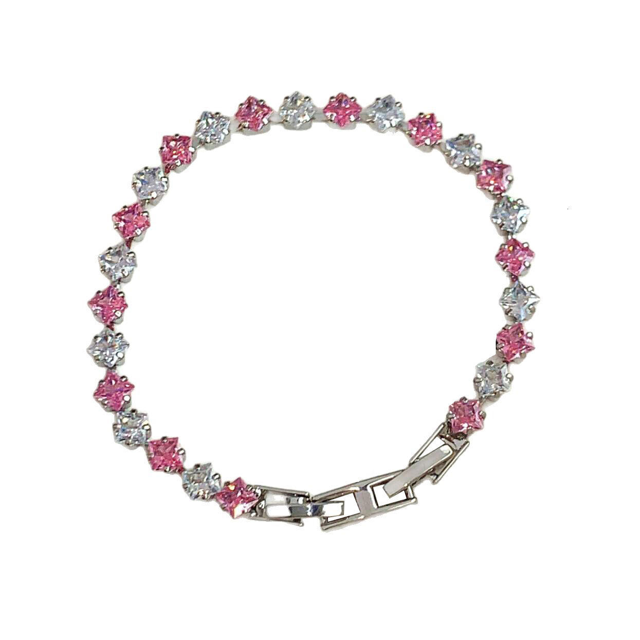 Bracelet Starlight Sweet Style Pink Zircon Bracelet For Women High-Value Student Party Super Sparkling Bracelet