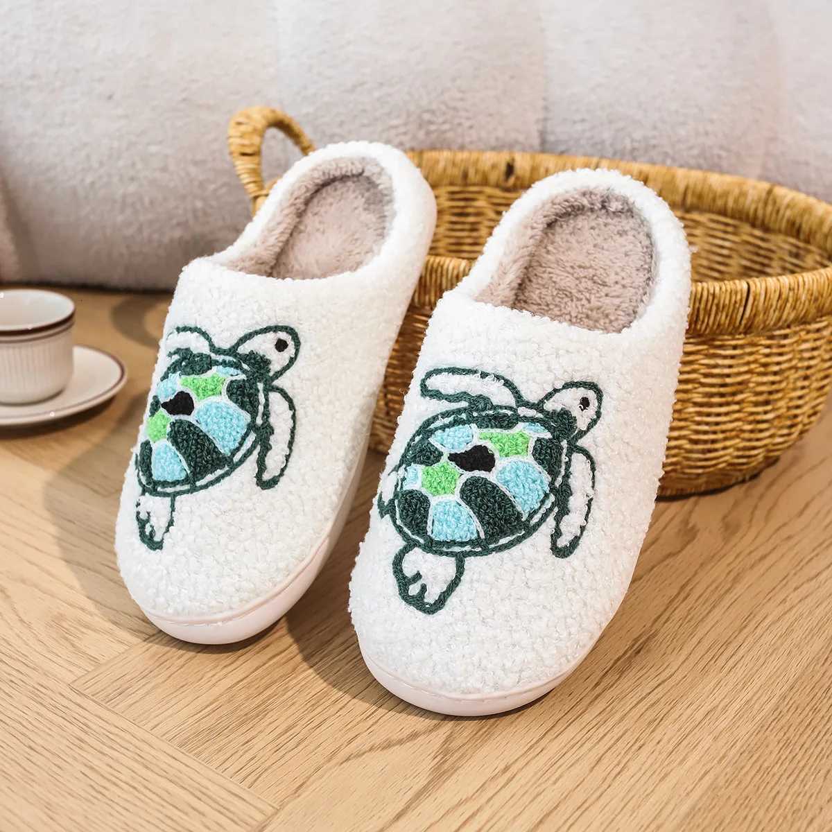 Smile PoP Cute Women Slippers Indoor Fuzzy Women House Slippers Classic Cartoon Casual Home Shoes Warm Bedroom Animals Shoes S260305