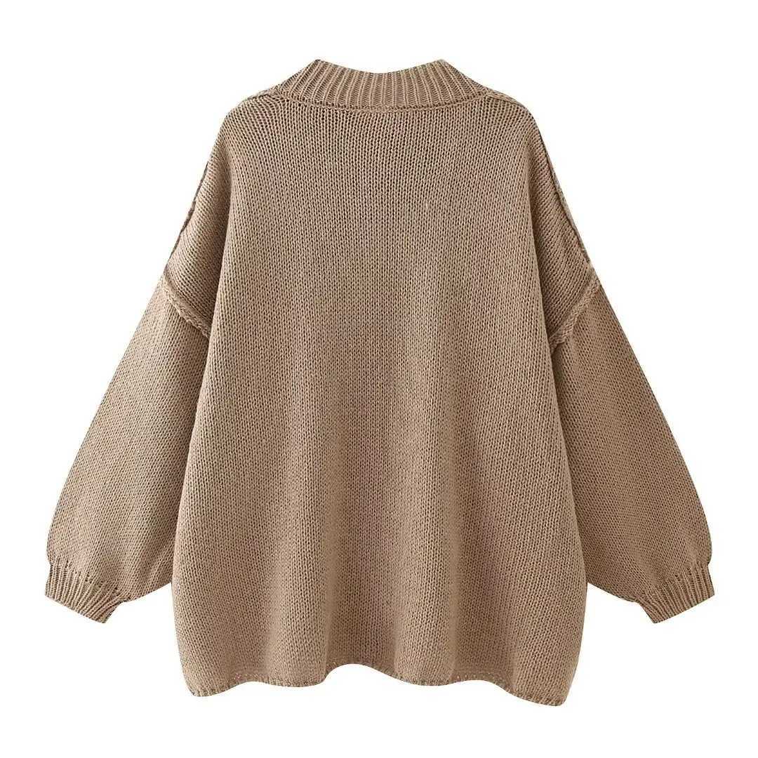 Casual Cardigan Women Sweater Loose Single Breasted O-neck Fashion Sweaters Autumn Office Female All-match Top Coat M260306