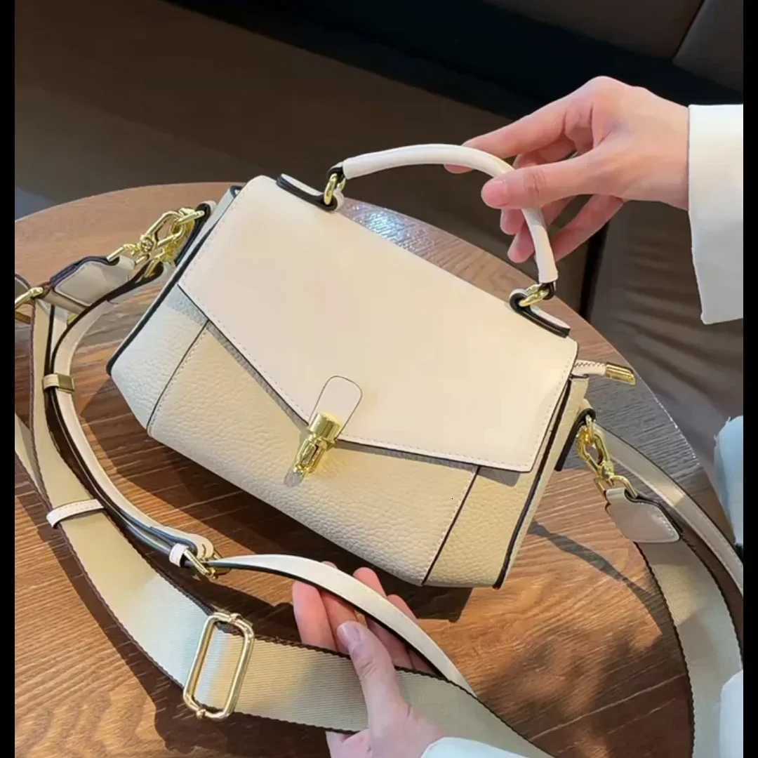 Womens Genuine Leather Bag New Trendy All-match Messenger Shoulder Bag Ladies Fashion First Layer Cowhide Handbag High Quality H260306