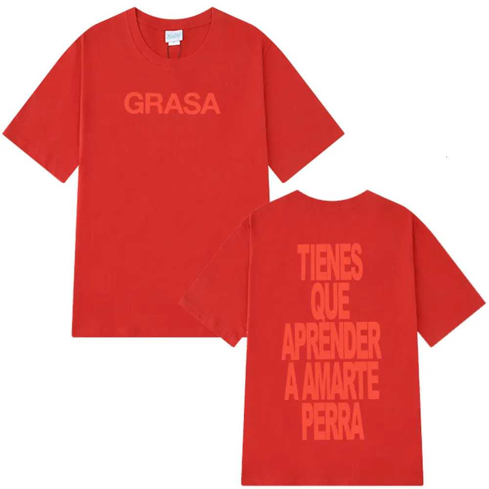 Rapper Nathy Peluso Grasa 2026 Letters Print T Shrit Men Women Short Sleeve Tshrit Fashion Casual Aesthetic Cotton T-shirts 260304