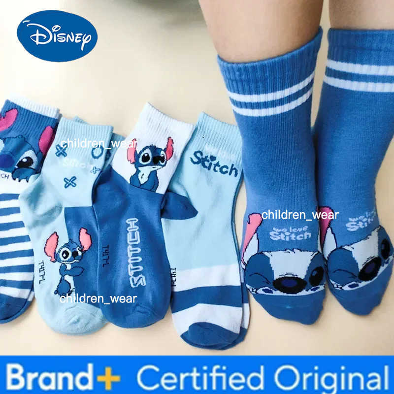 Disney Stitch Girls Cartoon Socks Kawaii LiloStitch Fashion Short Socks Children Woman Socks Kids Christmas Cozy Gifts Cotton H260306
