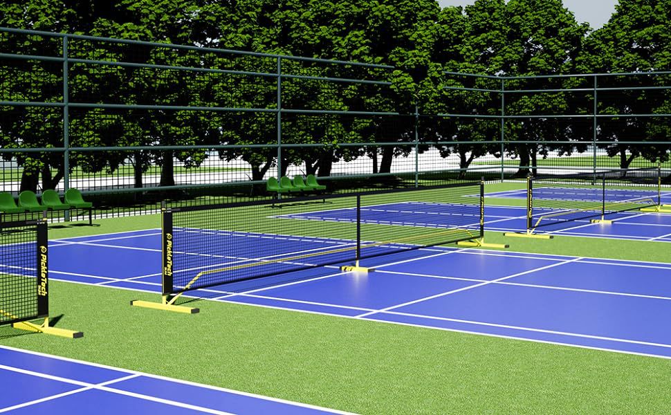portable badminton net set professional grade 22 ft pickleball netting frame for sports