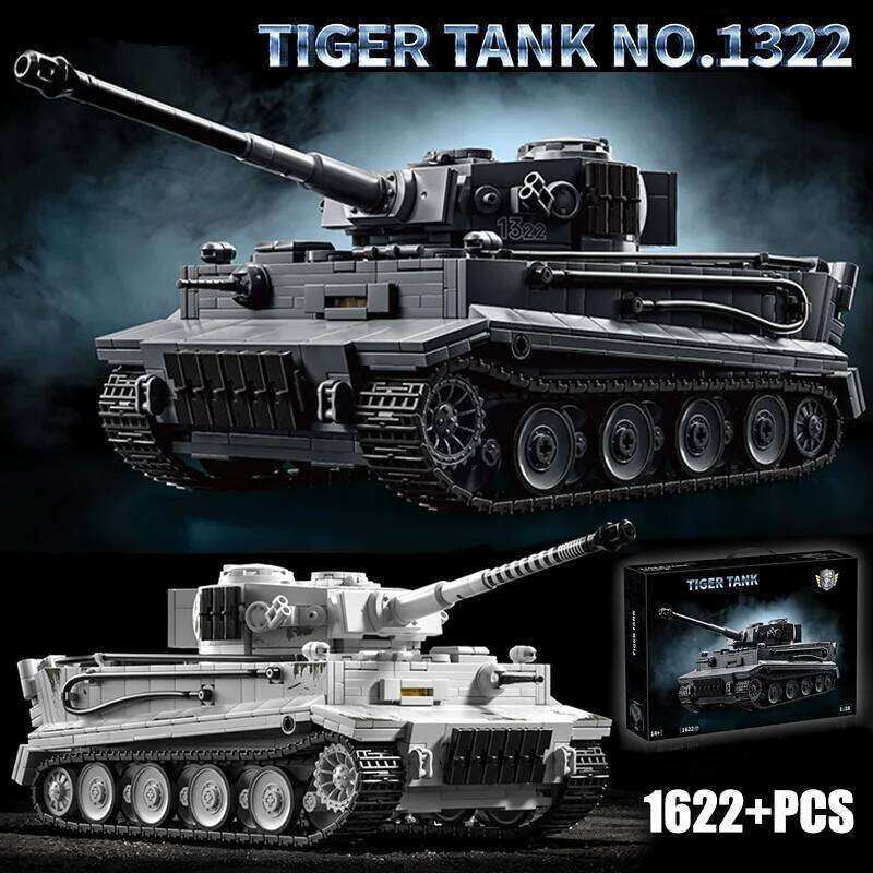 WW2 Military 1/28 Scale Franz Staudegger Heavy Tank Building Blocks Set War World 2 Tiger Tanks Model Toys For Boys Gifts Z260306