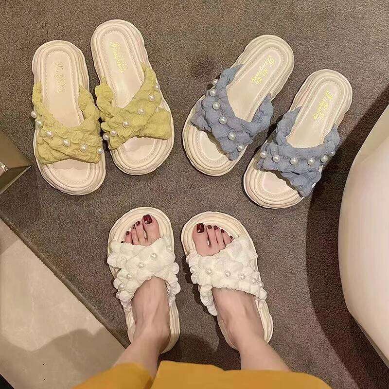 Women's 2026 Summer Platform Sandals - Thick Sole Beach Slides, Fashion Dissolve-Heel Slippers for Vacation & Outdoor Wear