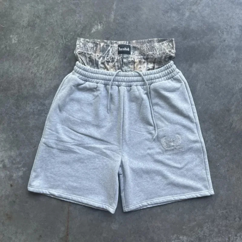 Y2K Retro Shorts Camouflage Pattern Double Waist Embroidered Streetwear Men Women Harajuku Hip Hop Casual Boxer Sports Shorts 260306