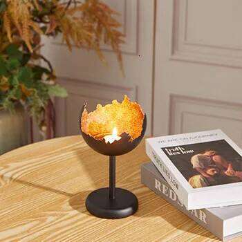 Transparent metal fragrance diffuser holder - painted finish candle stand for dining table to enhance atmosphere XJ260305