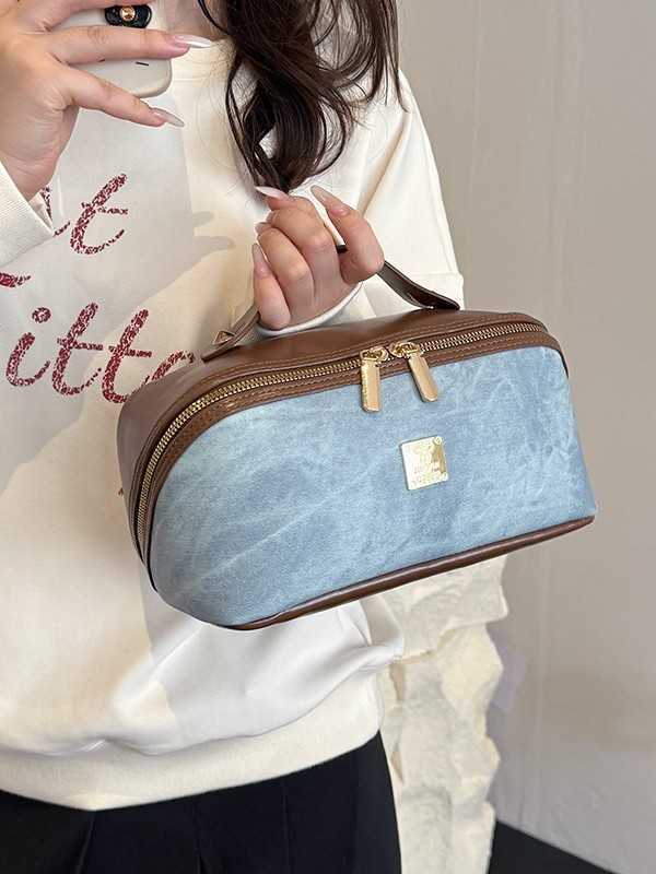 New trendy makeup bag - women's accordion-style pillow bag - travel-sized large-capacity waterproof cosmetic storage bag L260306