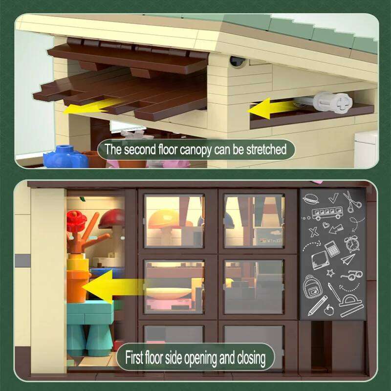 Cada LED City Japanese Style Grocery Store House Building Blocks Double Decker Duplex Architecture Bricks Toys for Kid Gifts Z260305