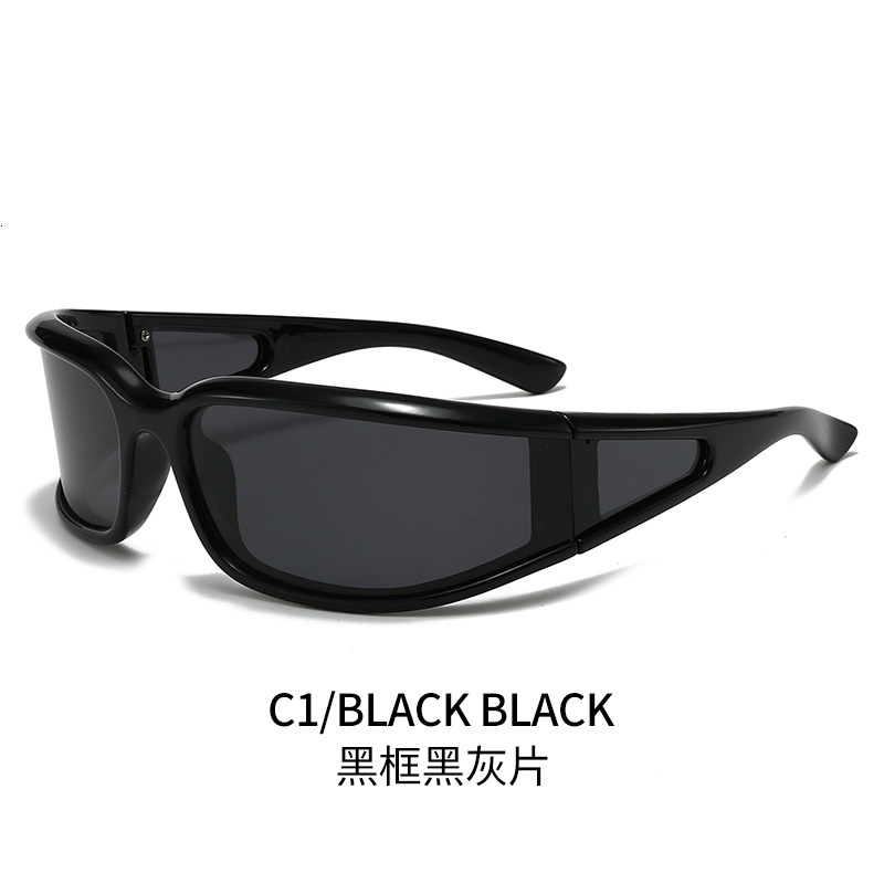Y2K Outdoor Sports Polarized Sunglasses for Women, Ski Punk Curved UV-Protective Cycling Goggles