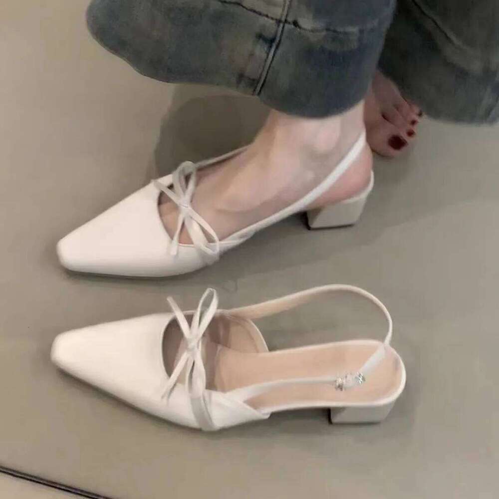 Bow Strap Women's 2025 Summer New Fashion Shoes for Design Open Toe Thick Heel Outdoor Slippers Ladies Zapatillas Mujer