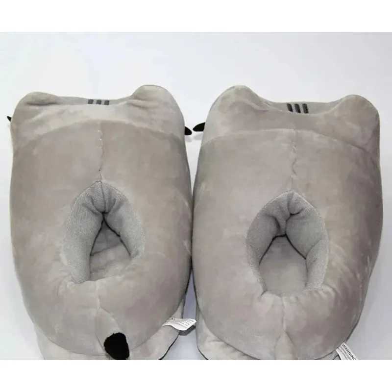 Cartoon Full Covered Cat Slippers Warm Winter Slides Soft Plush Doll Indoor Cute Anime Bedroom Shoes For Man Woman Home Use S260305