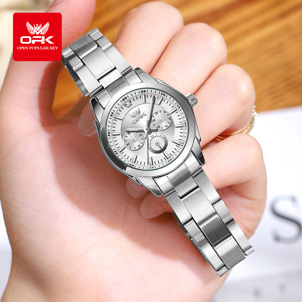 New popular European and American OPK brand watch, college style women's watch, three dial luminous waterproof quartz luxury women's watch