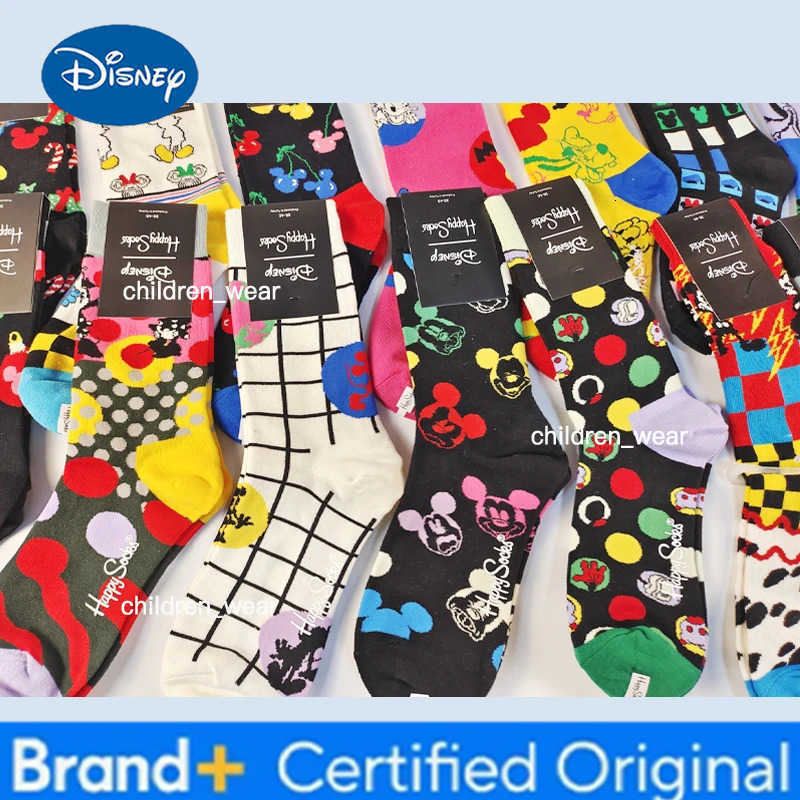Disney Mickey Mouse Cartoon Cotton Socks for Men Women Cute Autumn Winter Thickened Warm Sock Funny Casual Home Adult Socks Gift H260306