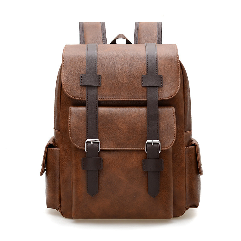 2026 British Retro Soft PU Leather Luxury Handbag Backpack Casual Large Capacity Travel Belt Buckle Backpack