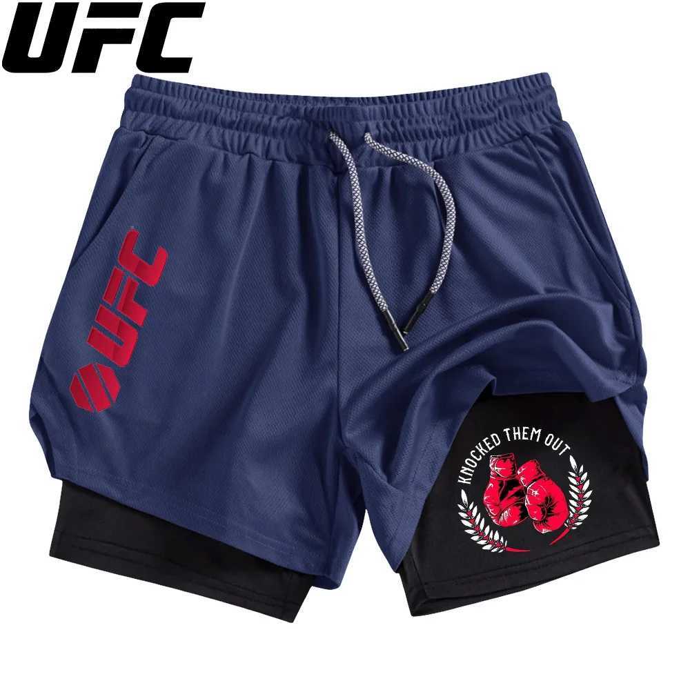 Men Running Shorts Summer Sportswear Double-deck Short Pant 2 In 1 Training Workout Clothing Male Gym Fitness Sport Shorts X260306