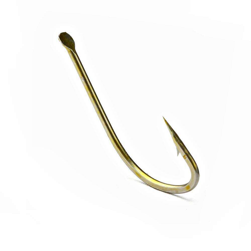 FTK Brown High Carbon Steel Barbed Hook 100Pcs/lot Size1#-10# Flatted Fishhooks for Carp Fishing Accessories S260305