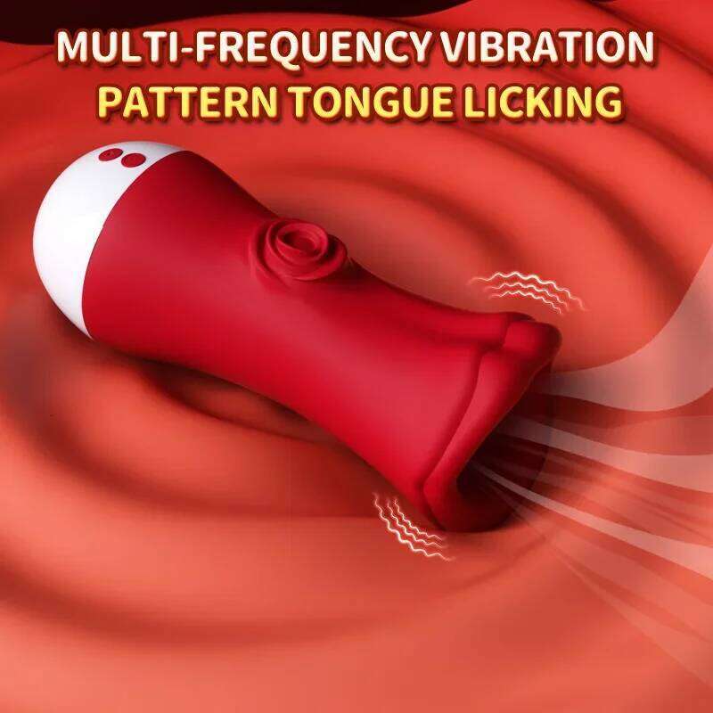 2 in 1 Deep Throat Sucking Male Mastubator Tongue Licking Glans Stimulator Penis Training Cup Peni Vibrator Sex Toys for Men W260305