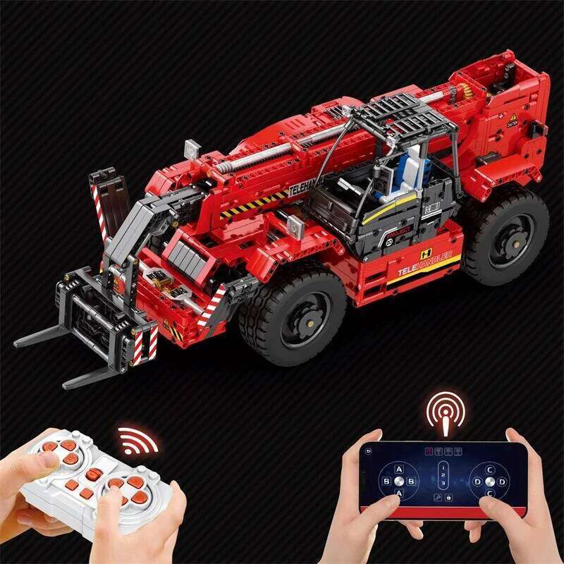 2096PCS Telescopic Forklift Building Blocks City Engineering Vehicle Remote Control Car Model Bricks Kids DIY Toy Birthday Gifts Z260305