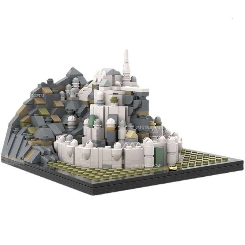 MOC Classic Movie The Fellowship Skyline Blocks Micro Minas Tirith City Architecture Model Adult Building Toy Xmas Gift Z260306