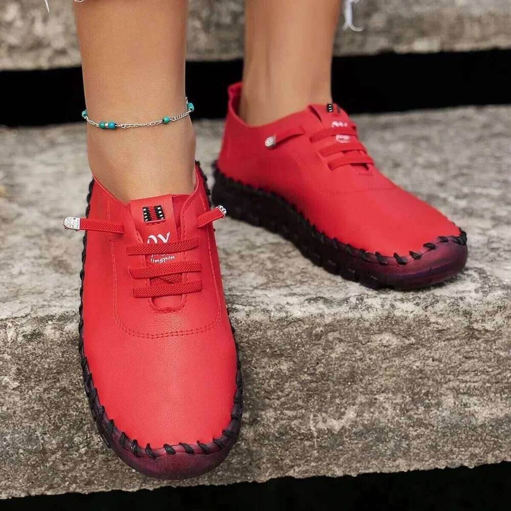 2024 New Spring Casual Women Shoes Platform Loafers 2022 Lace Up Leather Flats Slip-On Mom Shoe Mujer Zapatos Chaussure Femme