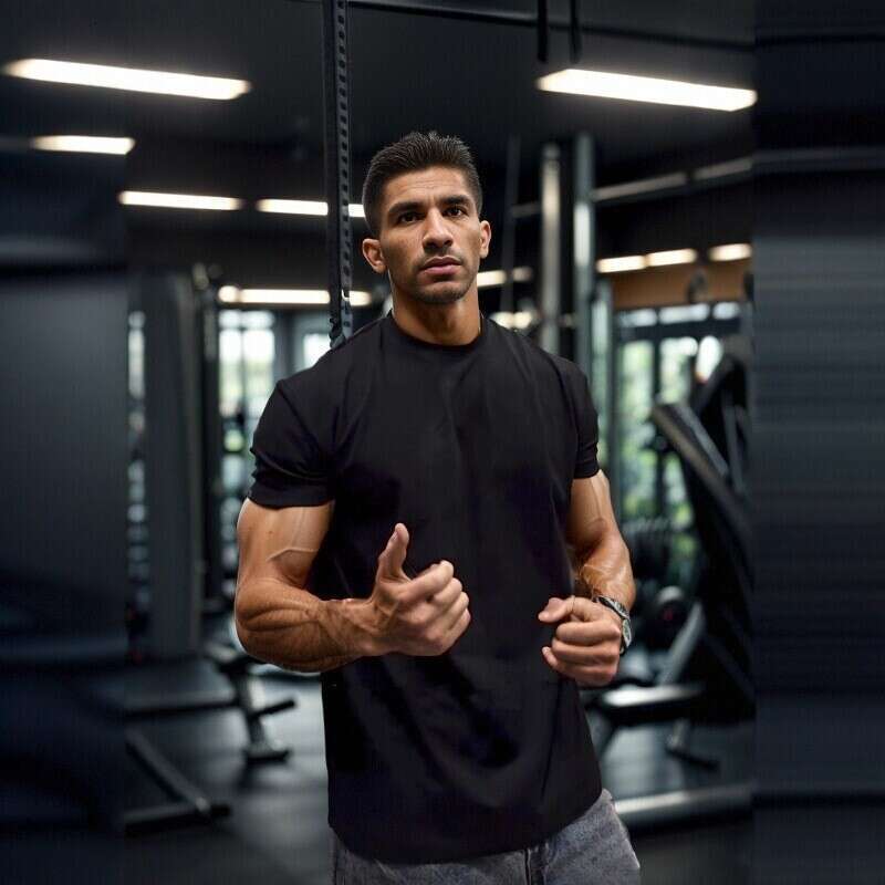 New versatile American-style breathable fitness with small collar and short sleeves, Sorona quick-dry cool-feel men's T-shirt