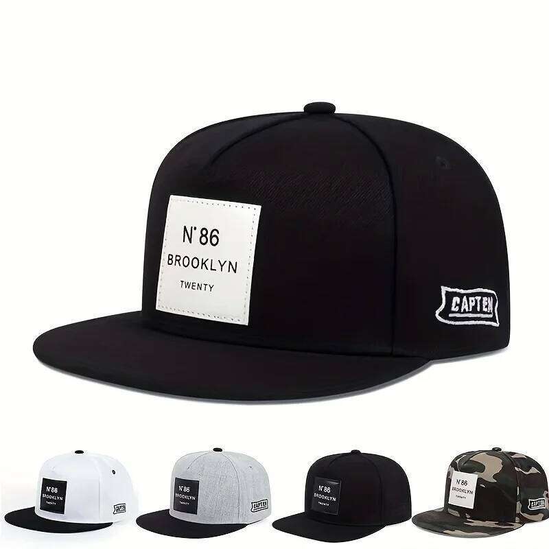 1pc Unisex Sports Baseball for Men & Women With Alphabet Silicone Label Dad Hat - Stylish Flat Brim Snapback Trucker Cap Y260304