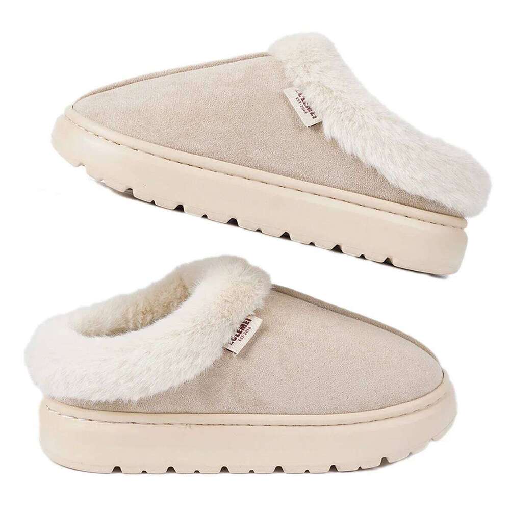 Concise Fluffy Slippers 2025 New Cosy Warm Couple Style Women Men Non-slip Soft Slides Indoor Mule Ladies' Home Cotton Shoes