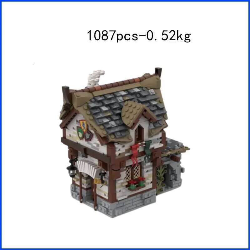 Spot MOC-84176 medieval castle 162199 tavern stable particle assembly blocks small farmhouse building toys Z260306