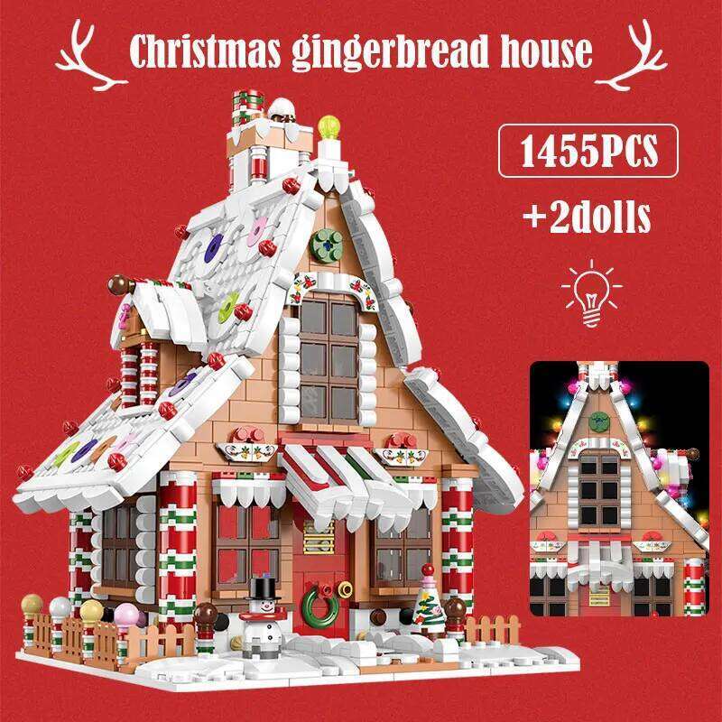 1455 Pcs City Christmas House Building Blocks Friends Music Box Castle Train Santa Claus Tree Bricks Toys For Kids Gifts Z260306