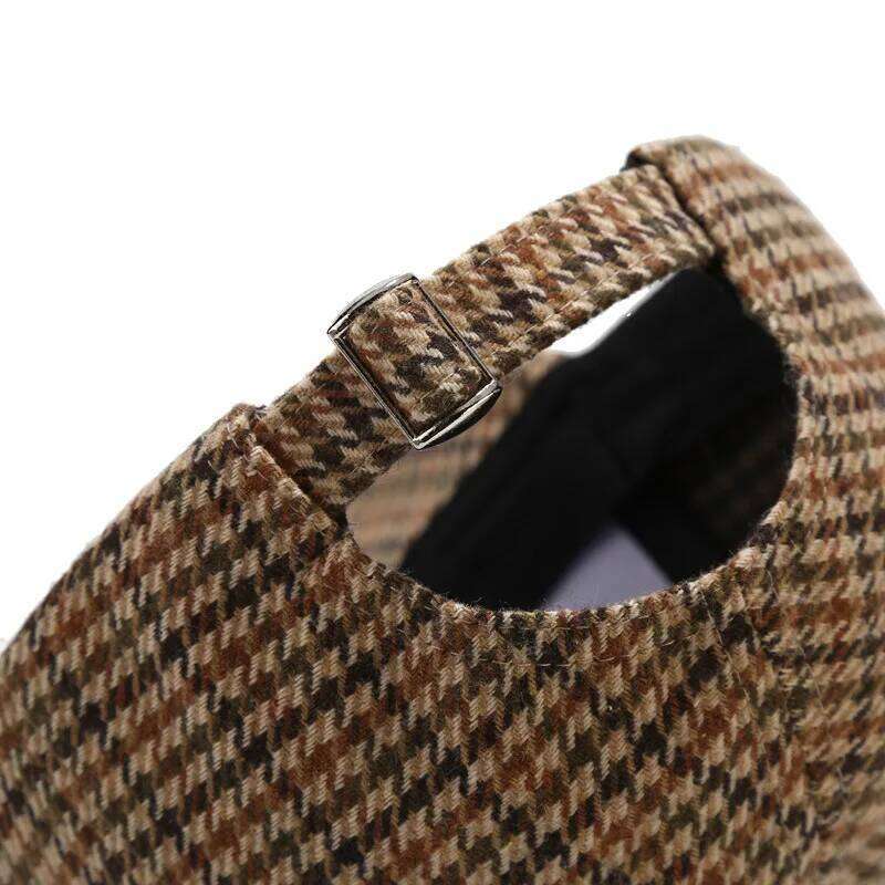 Plaid Baseball Cap - Warm, Lightweight & Adjustable for Autumn/Winter Outdoor Activitie Y260304